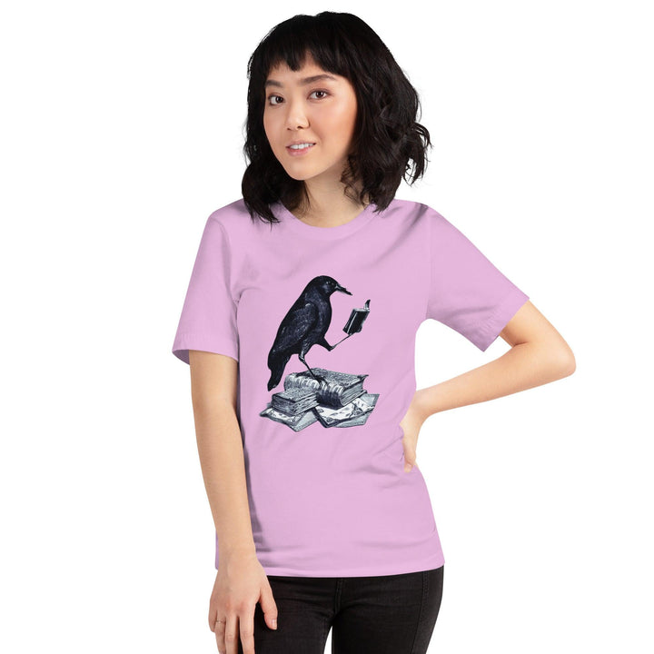 Reading Crow Woman t-shirt - ArtyKoala