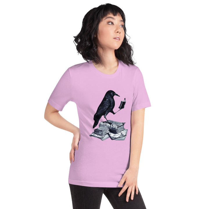 Reading Crow Woman t-shirt - ArtyKoala