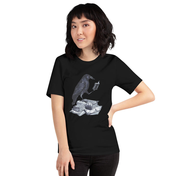 Reading Crow Woman t-shirt - ArtyKoala