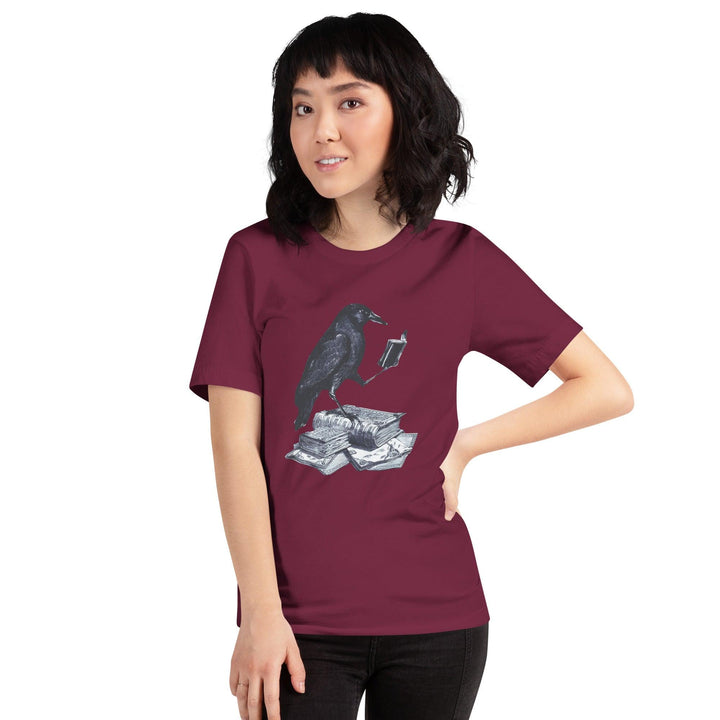 Reading Crow Woman t-shirt - ArtyKoala