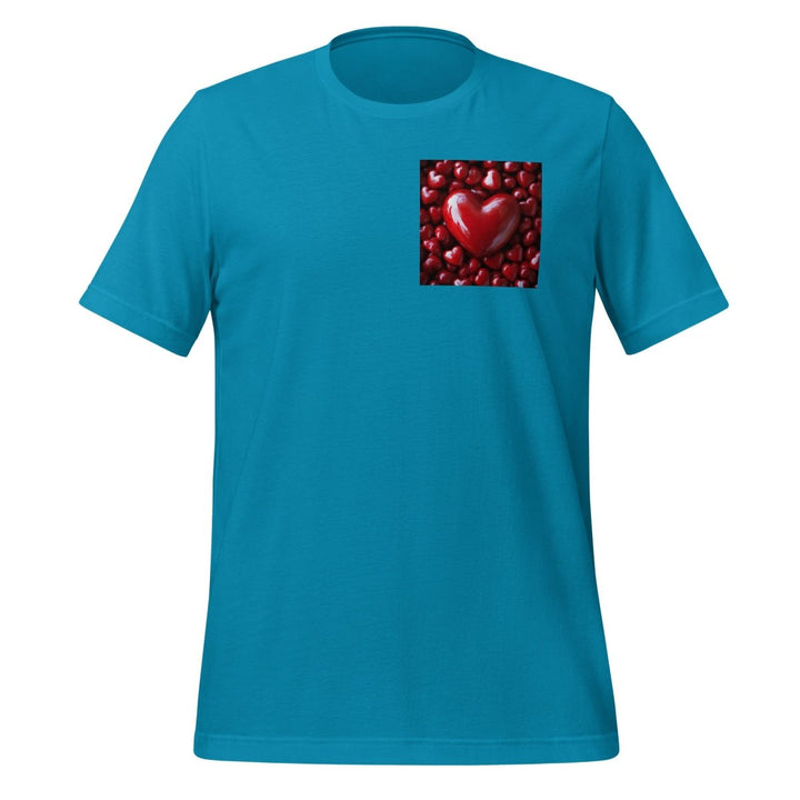 Red Hearts Graphic Tee - Aqua - S - ArtyKoala