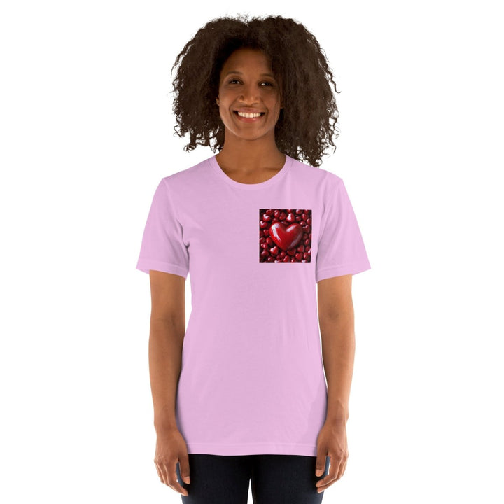 Red Hearts Graphic Tee - Lilac - S - ArtyKoala