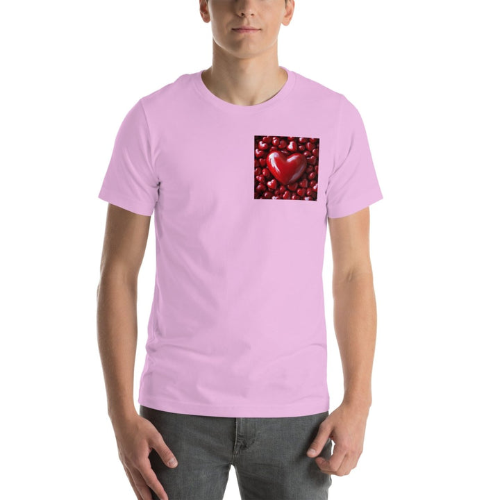 Red Hearts Graphic Tee - Lilac - S - ArtyKoala