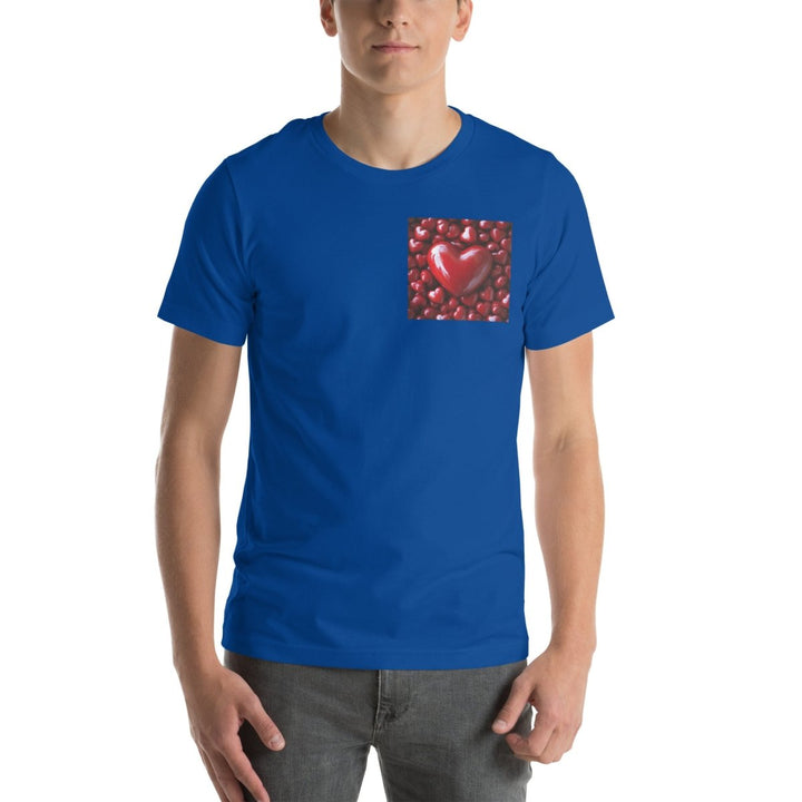 Red Hearts Graphic Tee - True Royal - S - ArtyKoala