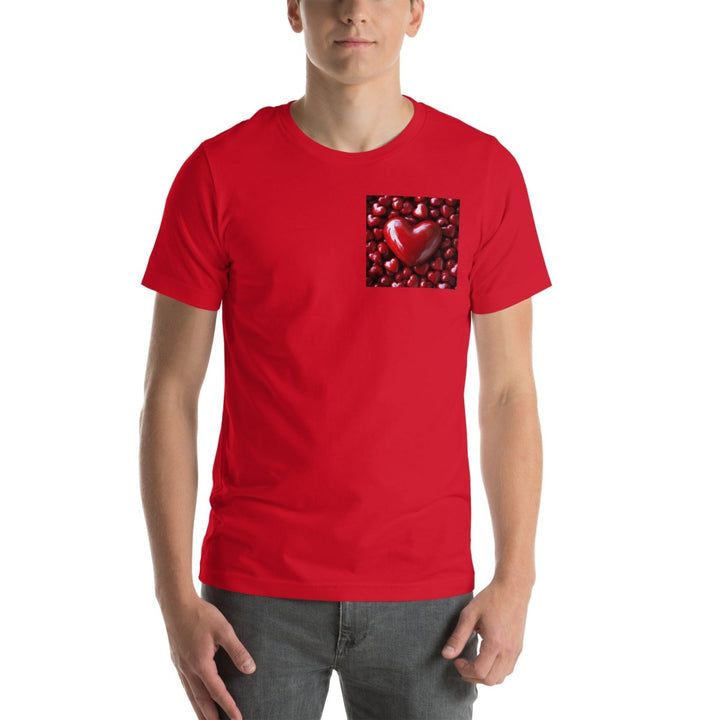 Red Hearts Graphic Tee - Red - XS - ArtyKoala