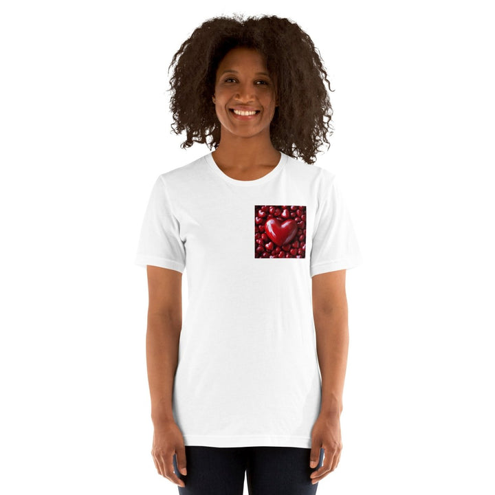 Red Hearts Graphic Tee - White - XS - ArtyKoala