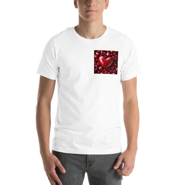 Red Hearts Graphic Tee - White - XS - ArtyKoala