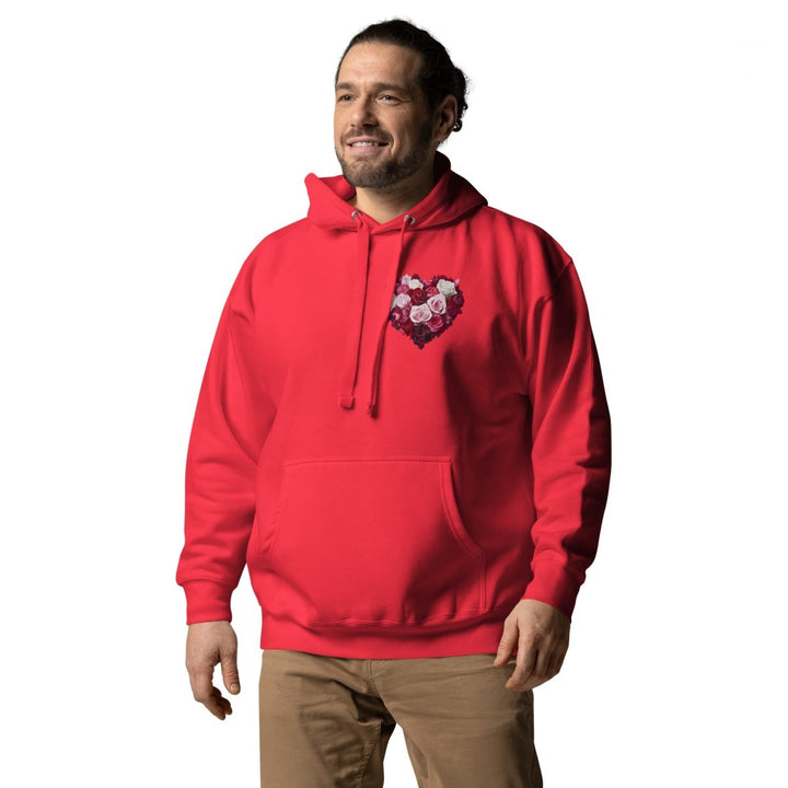 Red Roses Heart Graphic Hoodie - Team Red - S - ArtyKoala