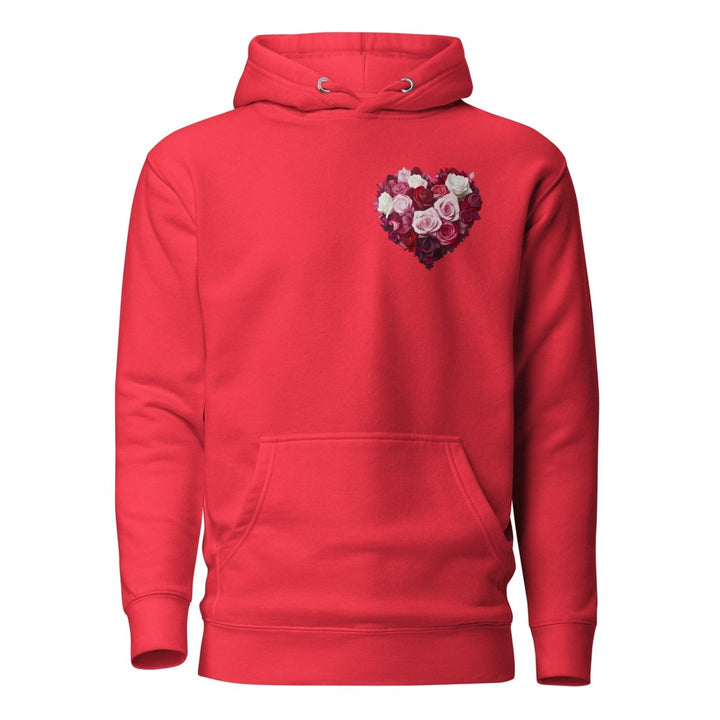 Red Roses Heart Graphic Hoodie - Team Red - S - ArtyKoala