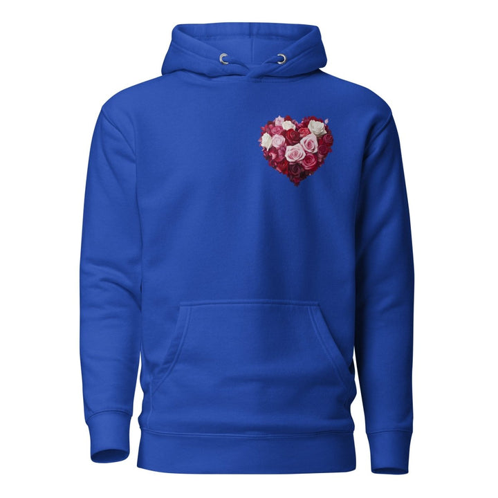 Red Roses Heart Graphic Hoodie - Team Royal - S - ArtyKoala