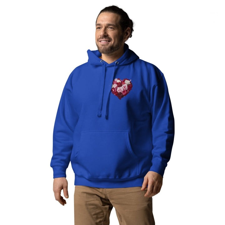 Red Roses Heart Graphic Hoodie - Team Royal - S - ArtyKoala