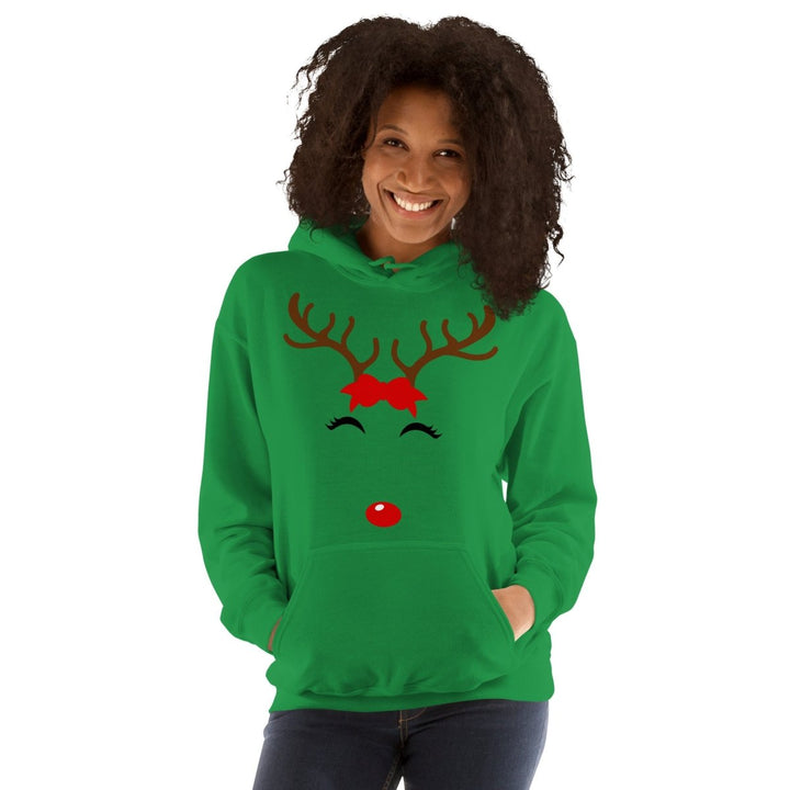 Reindeer Name Graphic Hoodie - Irish Green - S - ArtyKoala