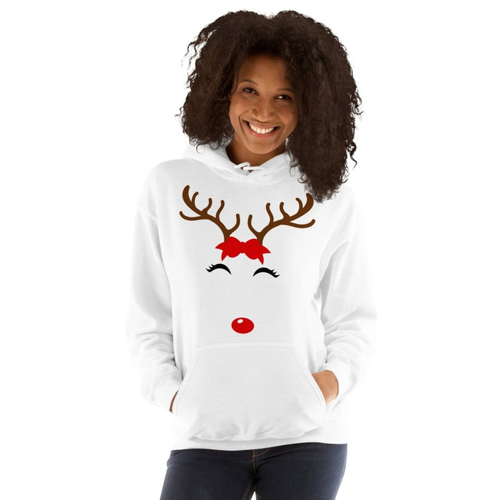 Reindeer Name Graphic Hoodie - White - S - ArtyKoala