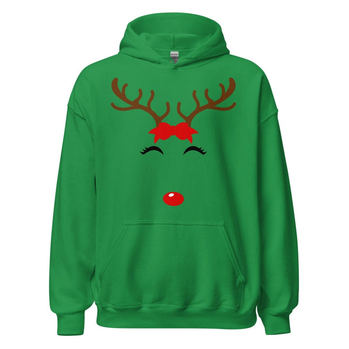 Reindeer Name Graphic Hoodie - Irish Green - S - ArtyKoala