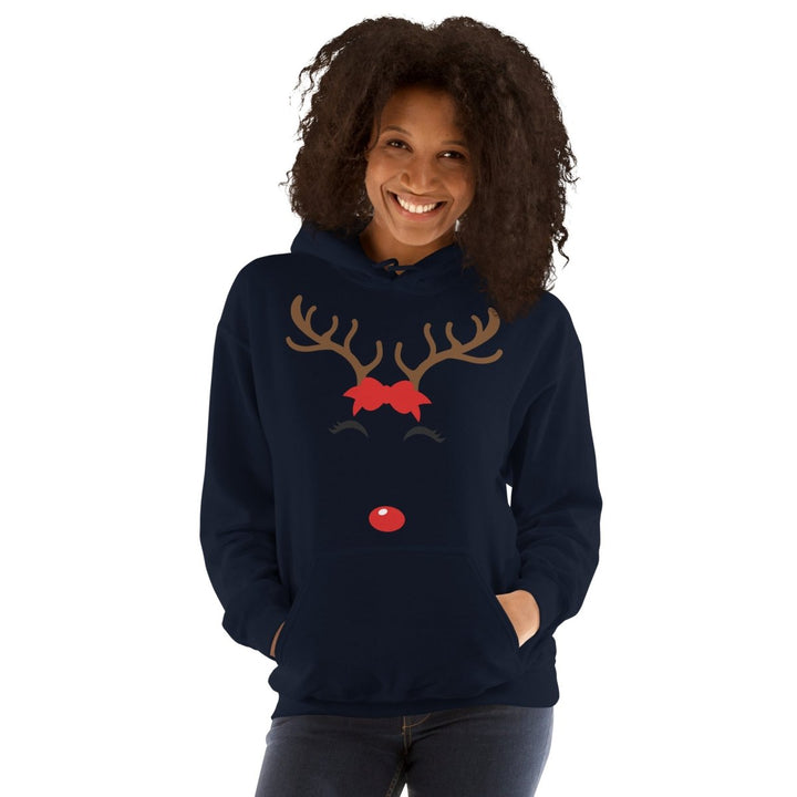 Reindeer Name Graphic Hoodie - Navy - S - ArtyKoala