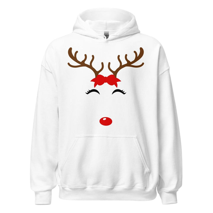 Reindeer Name Graphic Hoodie - White - S - ArtyKoala