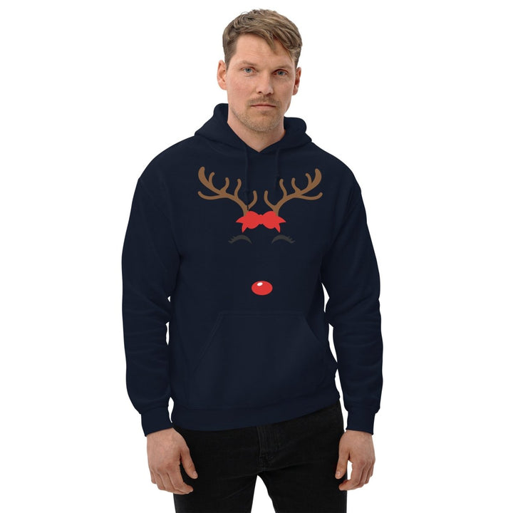 Reindeer Name Graphic Hoodie - Navy - S - ArtyKoala