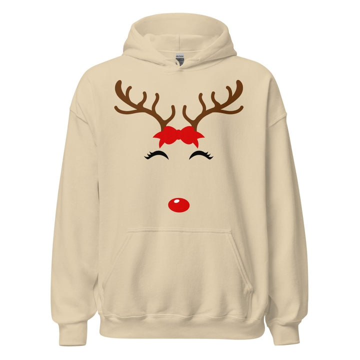 Reindeer Name Graphic Hoodie - Sand - S - ArtyKoala