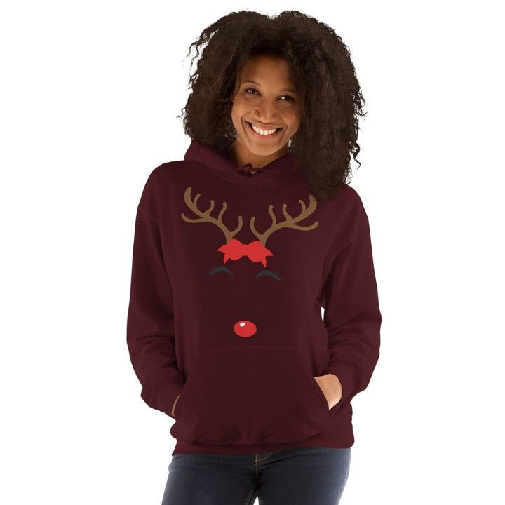 Reindeer Name Graphic Hoodie - Navy - S - ArtyKoala