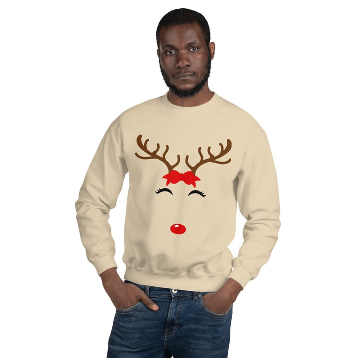 Reindeer Name Graphic Sweatshirt - Maroon - S - ArtyKoala