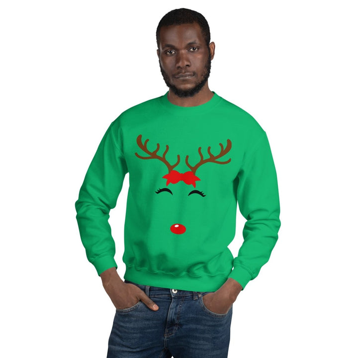 Reindeer Name Graphic Sweatshirt - Irish Green - S - ArtyKoala