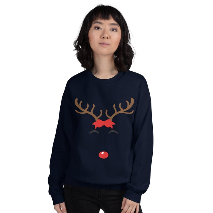 Reindeer Name Graphic Sweatshirt - Navy - S - ArtyKoala