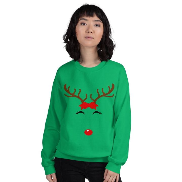 Reindeer Name Graphic Sweatshirt - Irish Green - S - ArtyKoala