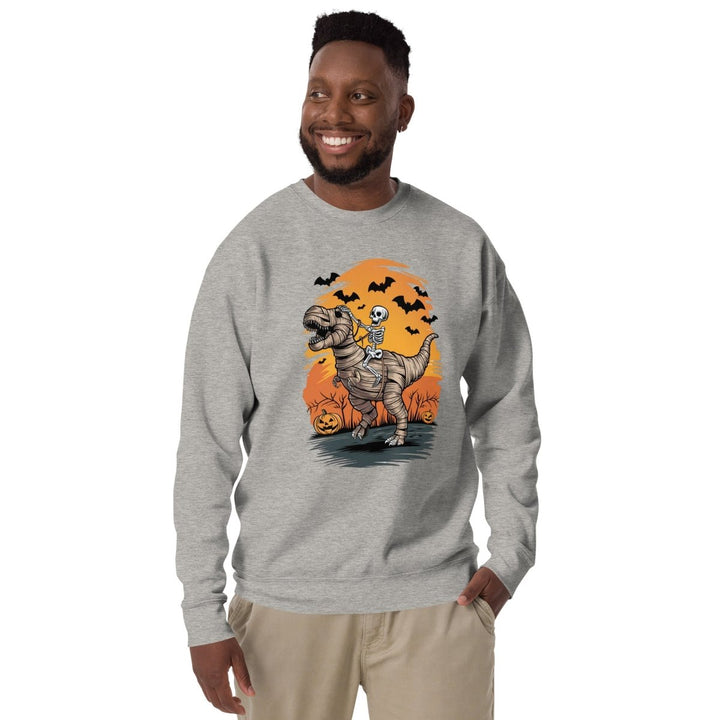 Ride on A Dinosaur Cotton Graphic Sweatshirt - Vintage Black - S - ArtyKoala