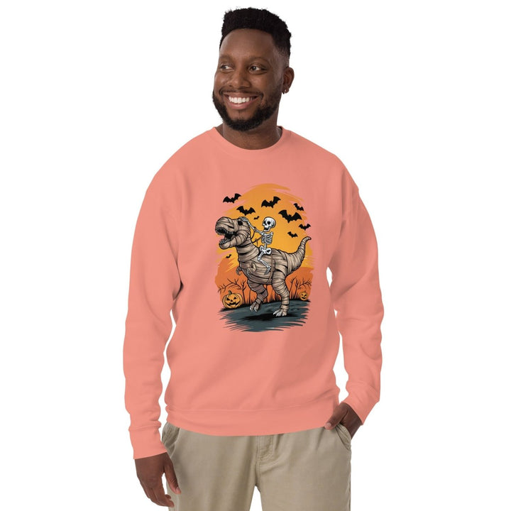 Ride on A Dinosaur Cotton Graphic Sweatshirt - Vintage Black - S - ArtyKoala