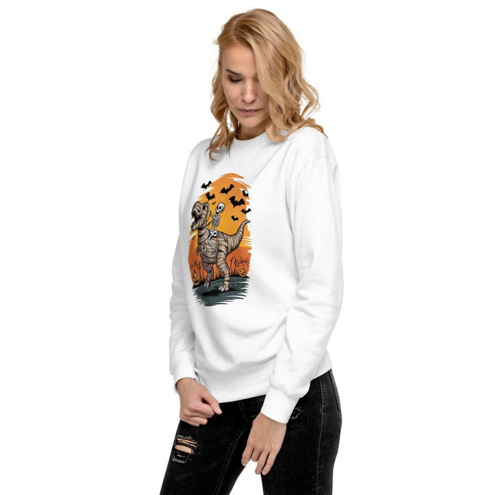 Ride on A Dinosaur Cotton Graphic Sweatshirt - Vintage Black - S - ArtyKoala