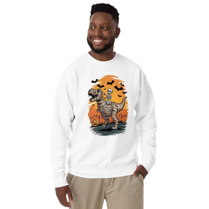 Ride on A Dinosaur Cotton Graphic Sweatshirt - Vintage Black - S - ArtyKoala