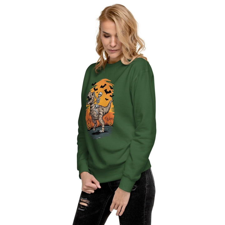 Ride on A Dinosaur Cotton Graphic Sweatshirt - Vintage Black - S - ArtyKoala