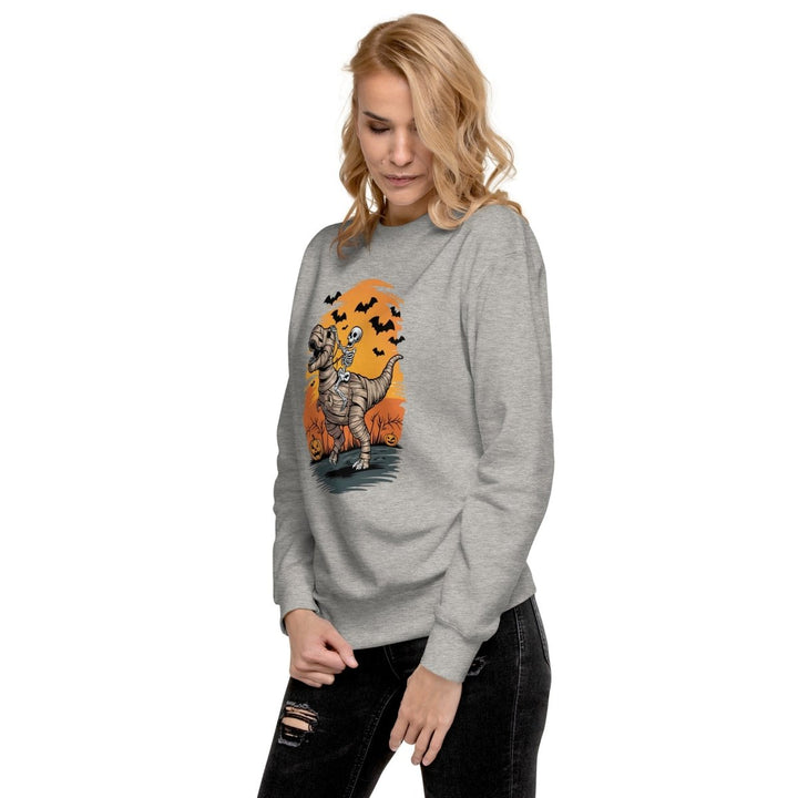 Ride on A Dinosaur Cotton Graphic Sweatshirt - Vintage Black - S - ArtyKoala