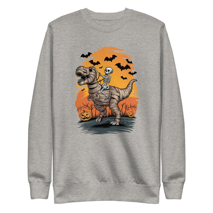 Ride on A Dinosaur Cotton Graphic Sweatshirt - Carbon Grey - S - ArtyKoala