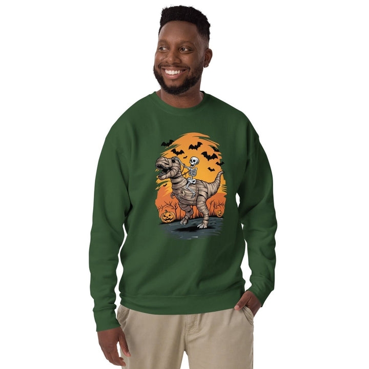 Ride on A Dinosaur Cotton Graphic Sweatshirt - Vintage Black - S - ArtyKoala