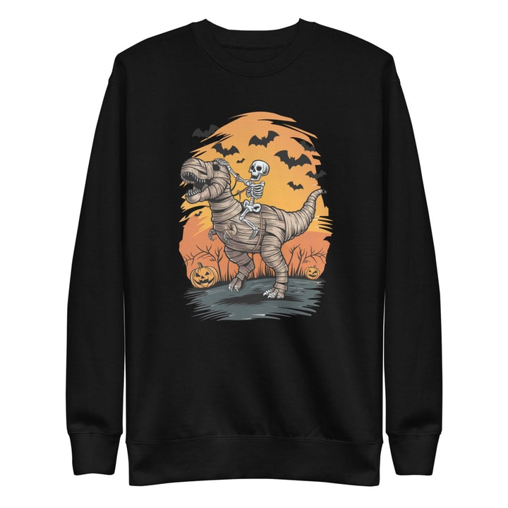 Ride on A Dinosaur Cotton Graphic Sweatshirt - Black - S - ArtyKoala