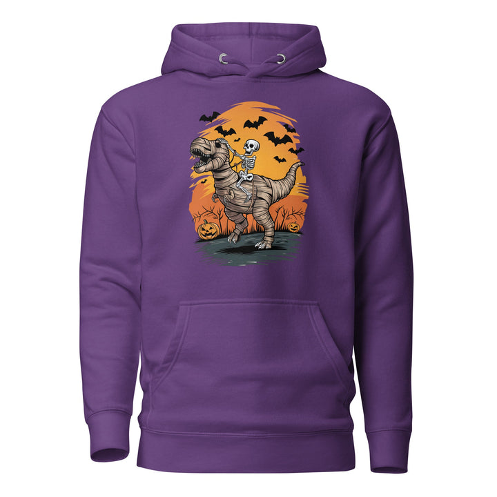 Ride on a Dinosaur Cotton Unisex Premium Hallowen Hoodie - Purple / S - ArtyKoala