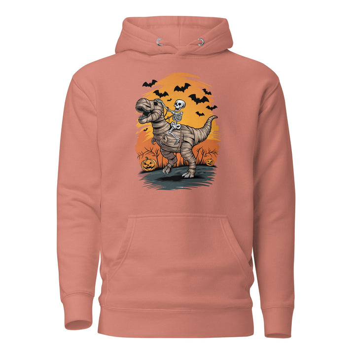 Ride on a Dinosaur Cotton Unisex Premium Hallowen Hoodie - Dusty Rose / S - ArtyKoala