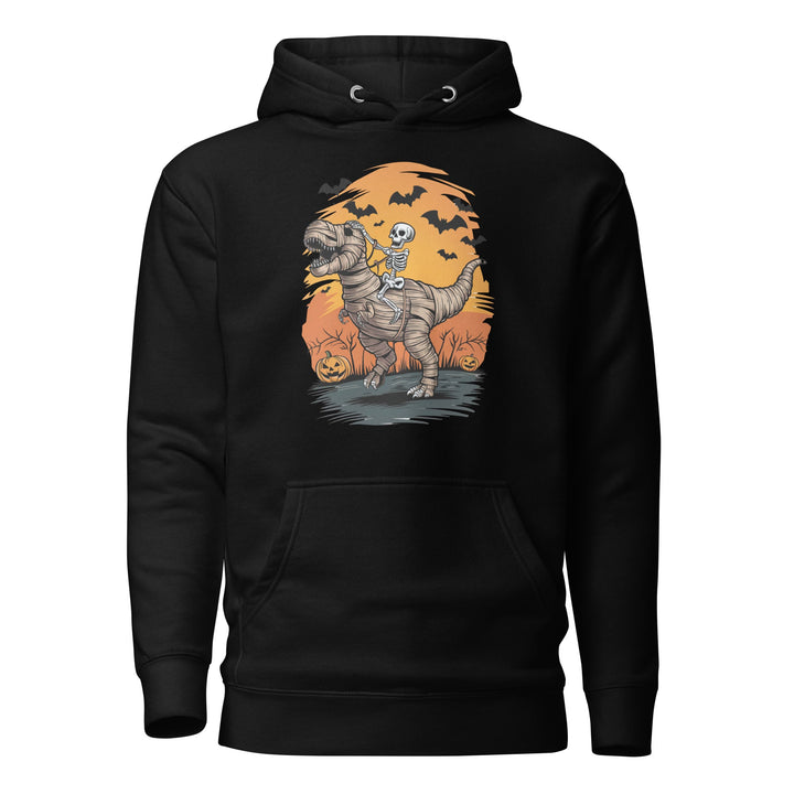 Ride on a Dinosaur Cotton Unisex Premium Hallowen Hoodie - Black / S - ArtyKoala