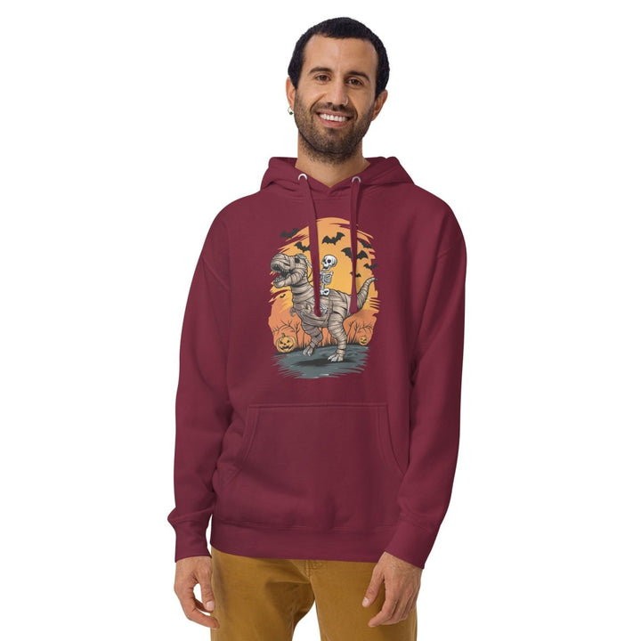 Ride on a Dinosaur Graphic Hoodie - Vintage Black - S - ArtyKoala