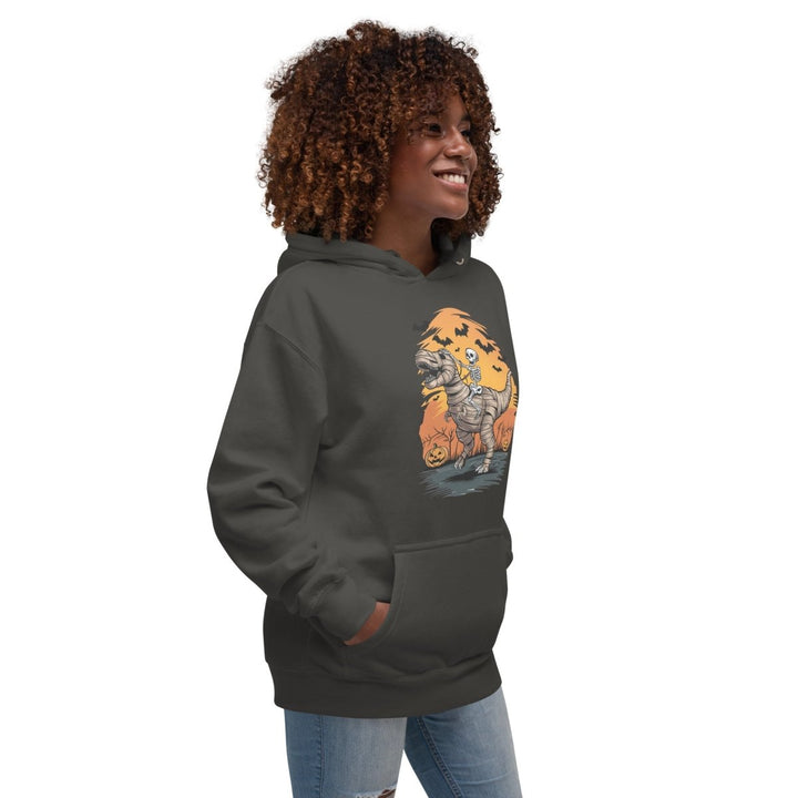 Ride on a Dinosaur Graphic Hoodie - Vintage Black - S - ArtyKoala