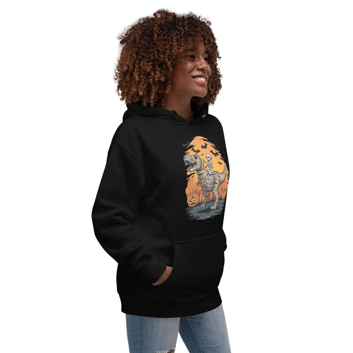 Ride on a Dinosaur Graphic Hoodie - Vintage Black - S - ArtyKoala
