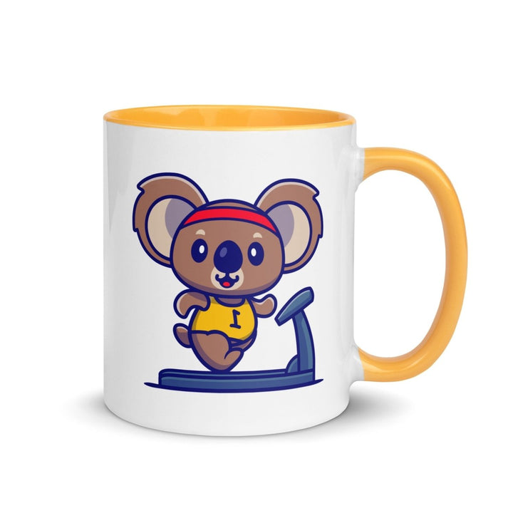 Runner Koala Colorful Print Mug - Golden Yellow - 11 oz - ArtyKoala