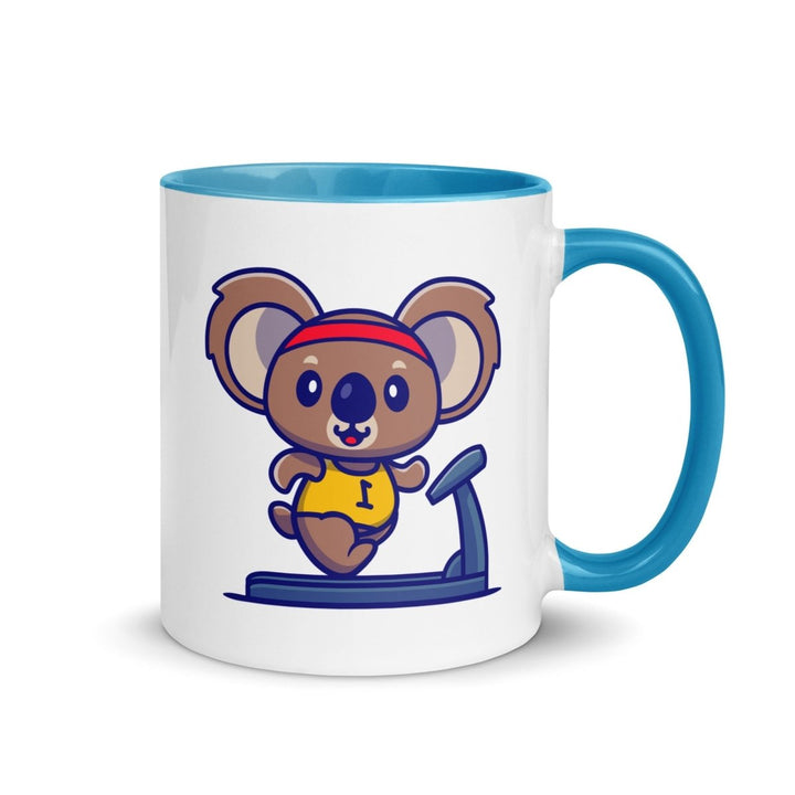 Runner Koala Colorful Print Mug - Blue - 11 oz - ArtyKoala
