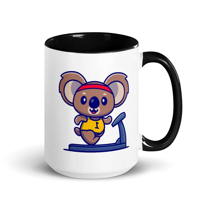 Runner Koala Colorful Print Mug - Black - 15 oz - ArtyKoala
