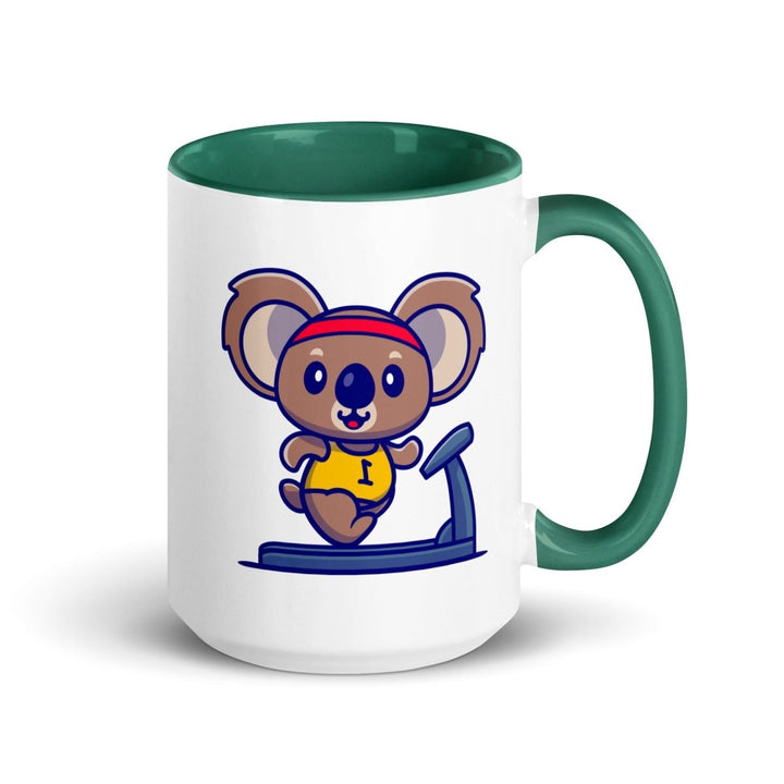 Runner Koala Colorful Print Mug - Dark green - 15 oz - ArtyKoala