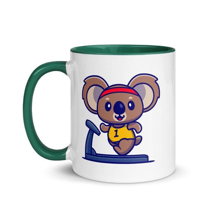 Runner Koala Colorful Print Mug - Dark green - 11 oz - ArtyKoala