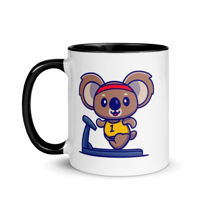 Runner Koala Colorful Print Mug - Black - 11 oz - ArtyKoala