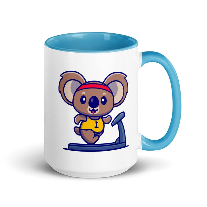 Runner Koala Colorful Print Mug - Blue - 15 oz - ArtyKoala