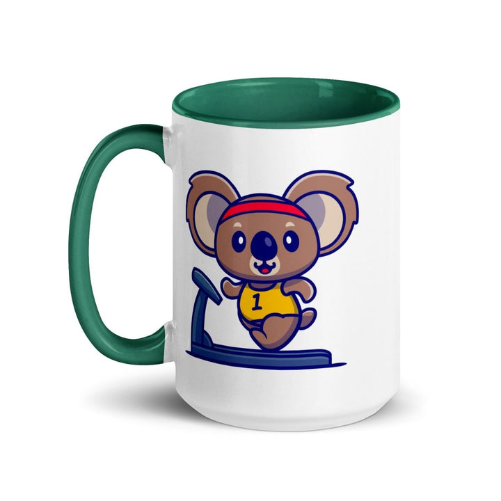Runner Koala Colorful Print Mug - Dark green - 15 oz - ArtyKoala